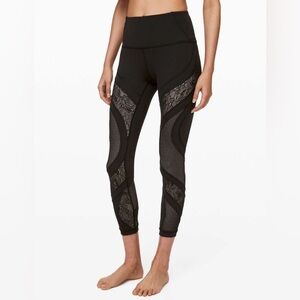 Lululemon Wunder Under High-Rise Tight 25" *Lace Black Sz 4 Gym Yoga Dance Run